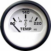 Faria Euro White Cyl Head Temp 60-220F w/ sndr
