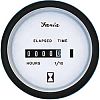 Faria Euro White Hourmeter, 10,000 hrs 12-32 vDC