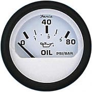 Faria Euro White Oil Press Gauge, 80 PSI