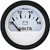 Faria Euro White Voltmeter, 10-16 vDC