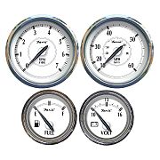 Faria KT0201 Newport SS Boxed Set - Outboard (speedo (70 Mph) (pitot) | Tach (7000 Rpm) | Fuel Level | Voltmeter (10-16 Vdc)