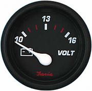 Faria Professional Red Voltmeter, 10-16 vDC