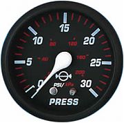 Faria Professional Red Water Press Gauge Kit 30 PSI