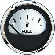 Faria Spun Silver Fuel Level Gauge  E-1/2/f