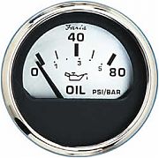 Faria Spun Silver Oil Press Gauge, 80 Psi
