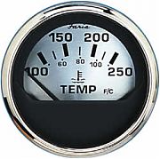Faria Spun Silver Water Temp Gauge 100°-250°f