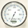 Faria TC9381 Tach/Hour 5" Chesapeake SS White