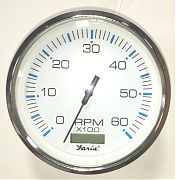 Faria TC9381 Tach/Hour 5" Chesapeake SS White