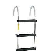 Garelick 06131 3 Step Stainless Steel Telescoping Hook Ladder
