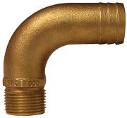 Groco FFC1250 1-1/4" x 1-1/2" Full Flow 90 Degree Pipe to Hose Adapter