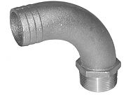 Groco FFC2000 2" x 2-1/4" Full Flow 90 Degree Pipe to Hose Adapter
