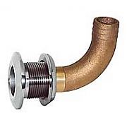 Groco HTHC1500S 1-1/2" Stainless/Bronze Thru Hull 90 Degrees