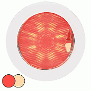 Hella Marine Euroled 150 Recessed Surface Mount Touch Lamp - Red/Warm White LED - White Plastic Rim