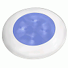 Hella Marine Slim Line LED ´enhanced Brightness´ Round Courtesy Lamp - Blue LED - White Plastic Bezel - 12 Volt