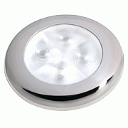 Hella Marine Slim Line LED ´enhanced Brightness´ Round Courtesy Lamp - White LED - Stainless Steel Bezel - 12 Volt