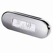 Hella Marine Surface Mount Oblong LED Courtesy Lamp - White LED - Stainless Steel Bezel