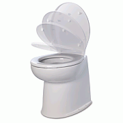 Jabsco 17" Deluxe Flush Fresh Water Electric Toilet with Soft Close Lid - 24 Volt