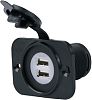 Marinco 12VDUSB 12 24 Volt Dual USB Rec with Plate