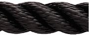 New England Ropes 60541200015 3 Strand Nylon Dockline - Black - 3/8" x 15´