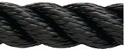 New England Ropes 60541600015 3 Strand Nylon Dockline - Black - 1/2" x 15´