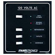 Paneltronics Standard Ac 3 Position Breaker Panel & Main with Leds