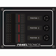 Paneltronics Waterproof Panel - DC 3-POSITION Illuminated Rocker Switch & Fuse