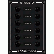 Paneltronics Waterproof Panel - DC 6-POSITION Toggle Switch & Circuit Breaker