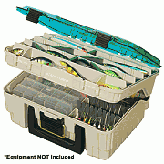 Plano Two-Tier Magnum Satchel - Beige/Blue