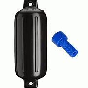 Polyform G-6 Twin Eye Fender 11" X 30" - Black with Adapter