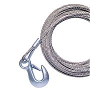Powerwinch 50´ X 7/32"´ Cable Galvanized with Hook for Use with 912, 915, VS190