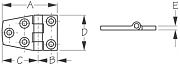 Seadog 2053201 Shortside Door Hinge - 2-7/8"