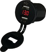 Seadog 426517-1 Dbl USB Socket/Volt Hidn Dsply