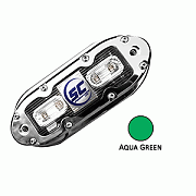 Shadow-Caster SCM-4 LED Underwater Light w/20´ Cable - 316 SS Housing - Aqua Green