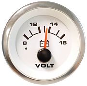 Sierra 62555P Premier Pro Series White 2" Voltmeter - 12V Systems