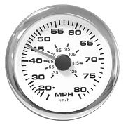 Sierra 65626SSFP Premier Pro Series White Speedometer Kit 80 Mph
