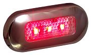 T&H Marine LED51824DP Oblong Courtesy Light - 3 Red LED
