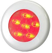 T&H Marine LED51848DP Recessed 3" LED Puck Flood Light - 3-Bezels - 6 Red LED