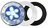 T&H Marine LED51849DP Recessed 3" LED Puck Flood Light - 3-Bezels - 6 Blue LED