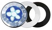 T&H Marine LED51849DP Recessed 3" LED Puck Flood Light - 3-Bezels - 6 Blue LED