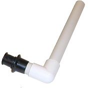 T&H Marine ODT190DP Overflow Drain Tube - 90 Deg-For 1 1/8-1 1/4" Thru Hulls,12"