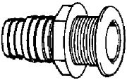 T&H Marine TH1202DP 1-1/8" Straight White Thru Hull Fitting
