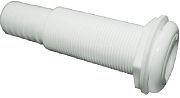 T&H Marine TH1202XLDP 1-1/8: Extended Straight White Thru Hull Fitting