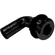 T&H Marine TH1290T Threaded internal 1 1/8" thru hull for ODT - 90 deg. - Black