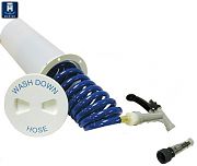 T&H Marine WDSB2BDP Wash Down Station - Blue Hose - Pistol Grip Nozzle - Polar White Lid
