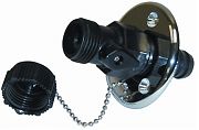 T&H Marine WDV1CPDP Wash Down Fitting - With Shutoff Valve - Chrome