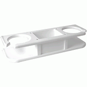 Taco 2-DRINK Poly Cup Holder with "CATCH-ALL" - White