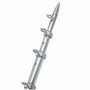 Taco 8´ Center Rigger Pole - Silver with Silver Rings & Tip - 1-1/8" Butt End Diameter