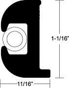 Taco V110809BBK502 Flexible Binyl Rub Rail Kit 1-1/16" x 50´