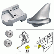 Tecnoseal Anode Kit with Hardware - Mercury Alpha 1 Gen 1 - Zinc