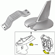 Tecnoseal Anode Kit with Hardware - Yamaha 200-250HP - Aluminum